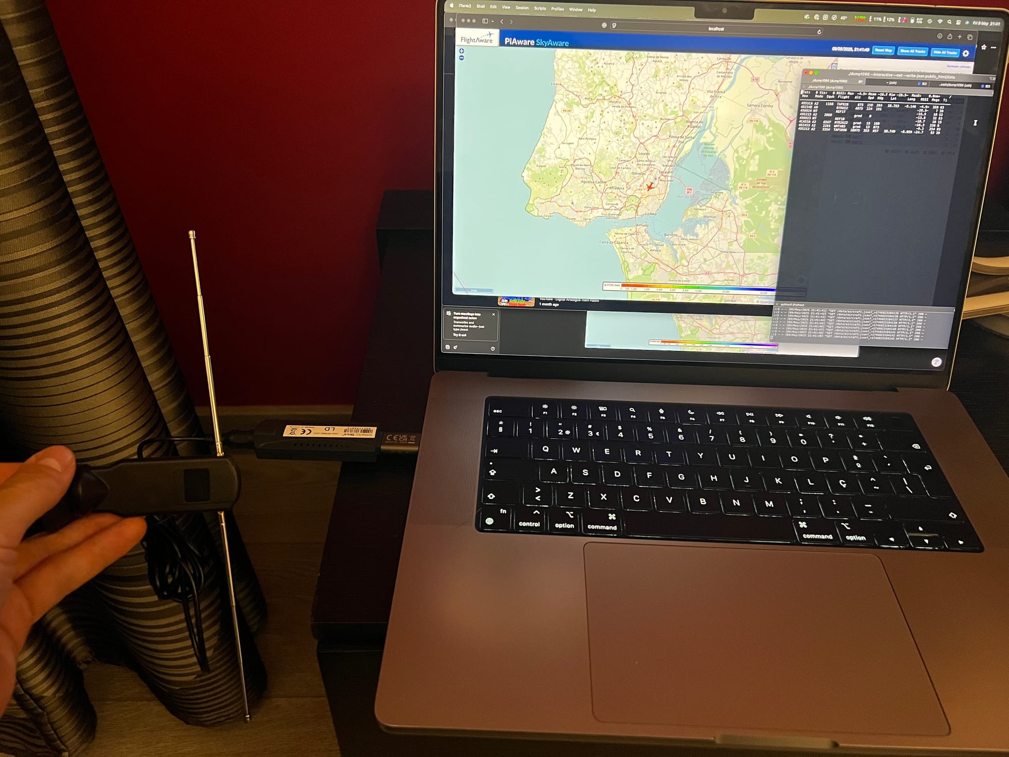 Receive aircraft ADS-B with RTL-SDL on a Mac